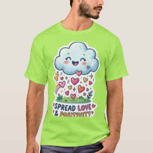 La camiseta con pegatina de la nube de lluvia feli