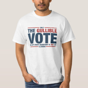 La camiseta crédula de los hombres del voto