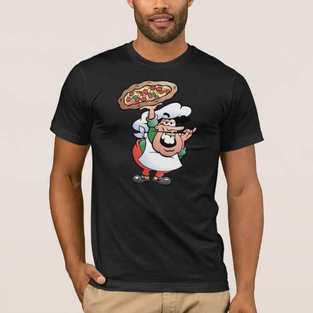La camiseta de Baker Hombre de la pizza (Anverso)