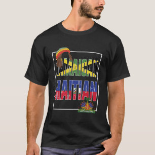 La camiseta de bandera haitiana jamaiquina mitad h
