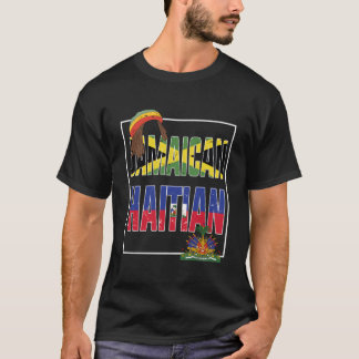 La camiseta de bandera haitiana jamaiquina mitad h