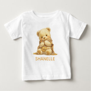 La camiseta de bebé del osito de peluche retro