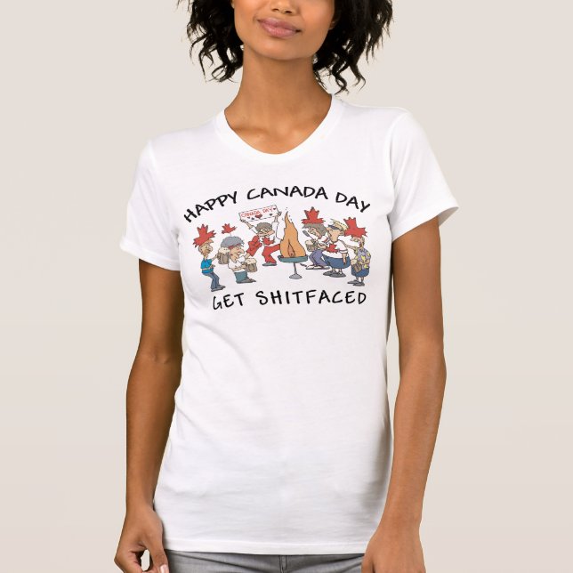 La camiseta de Canadá de las mujeres felices muy (Anverso)
