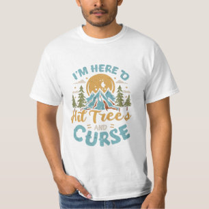 La camiseta de disco de golf divertida golpea árbo