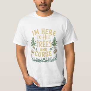 La camiseta de disco de golf divertida golpea árbo