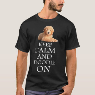La camiseta de Goldendoodle GUARDA CALMA Y DOODLE
