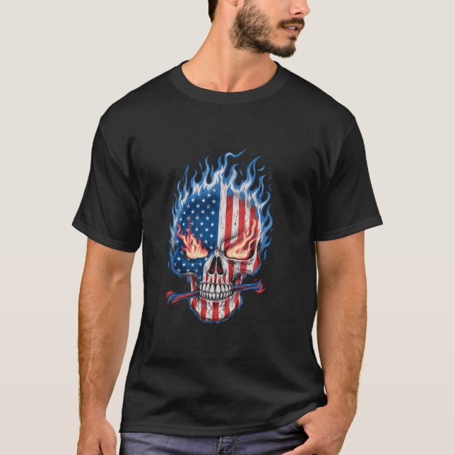 La camiseta de Halloween hunde la bandera estadoun (Anverso)