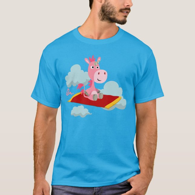 La camiseta de la alfombra mágica de unicornio, Pe (Anverso)