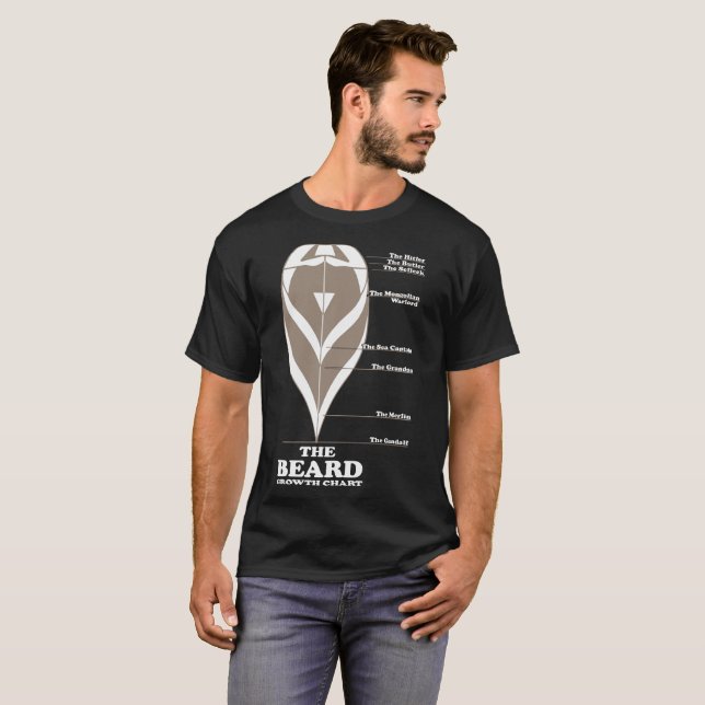 La camiseta de la carta de crecimiento de la barba (Anverso completo)