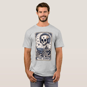 La Camiseta de la Carta de Tarot del Esqueleto Gam