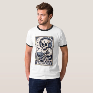La Camiseta de la Carta de Tarot del Esqueleto Gam