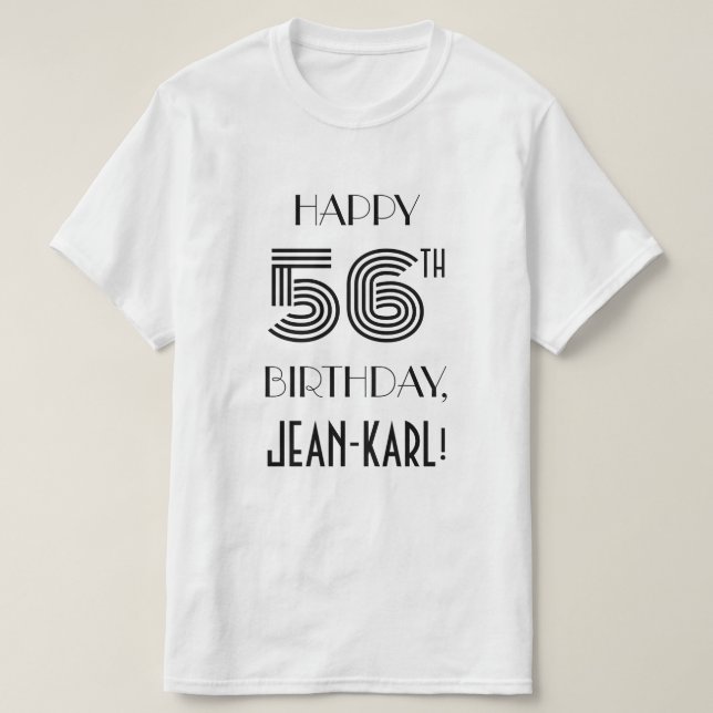 La camiseta de la fiesta de cumpleaños número 56 i (Diseño del anverso)