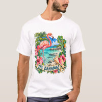 La camiseta de la isla de acuarela de las Bahamas