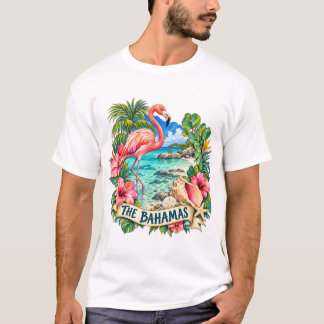 La camiseta de la isla de acuarela de las Bahamas