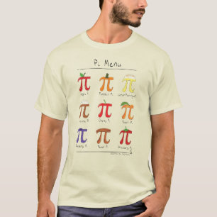 La camiseta de la matemáticas pi del menú del pi