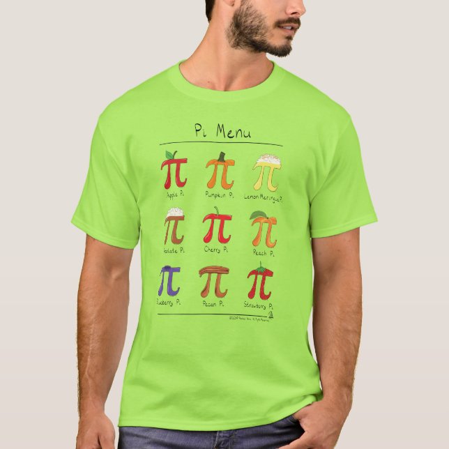 La camiseta de la matemáticas pi del menú del pi (Anverso)