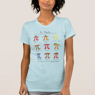 La camiseta de la matemáticas pi del menú del pi