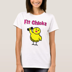 La camiseta de la mujer apta de los polluelos