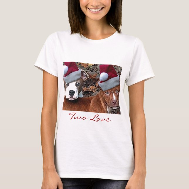 La camiseta de la mujer del amor de Pitbulls dos (Anverso)