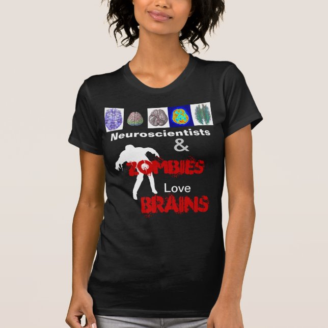 La camiseta de la mujer del cerebro del zombi (Anverso)