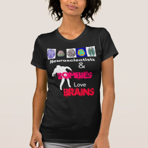 La camiseta de la mujer del cerebro del zombi