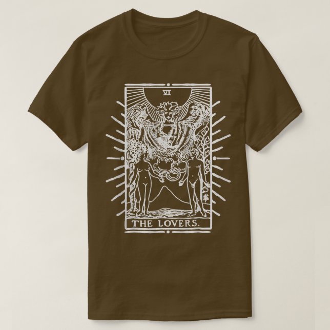 LA Camiseta DE LA TARJETA DE TAROT DE LOS AMANTES (Diseño del anverso)