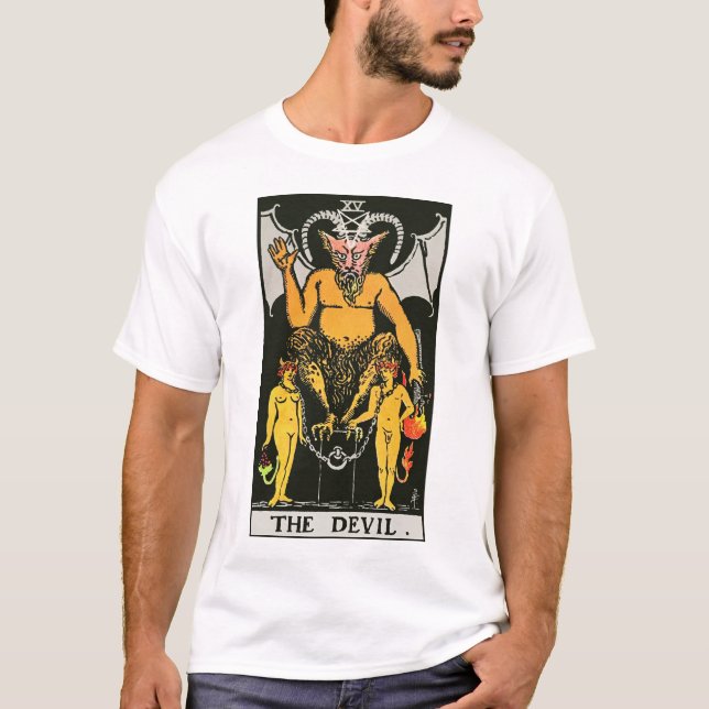 La camiseta de la tarjeta Tarot del diablo (Anverso)