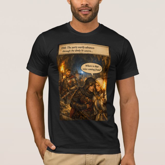 La camiseta de la voz misteriosa (Anverso)