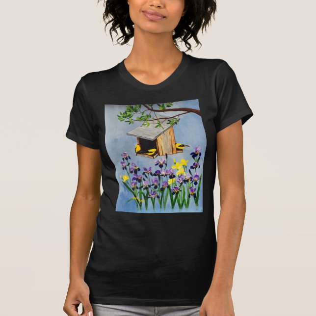 La camiseta de Ladie amarillo del pinzón (Anverso)