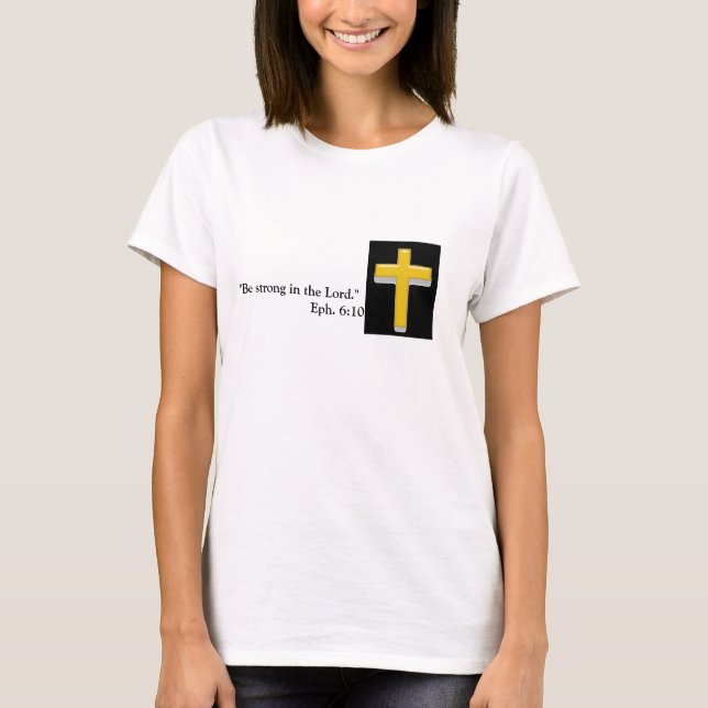La camiseta de las mujeres cruzadas del Scripture/ (Anverso)