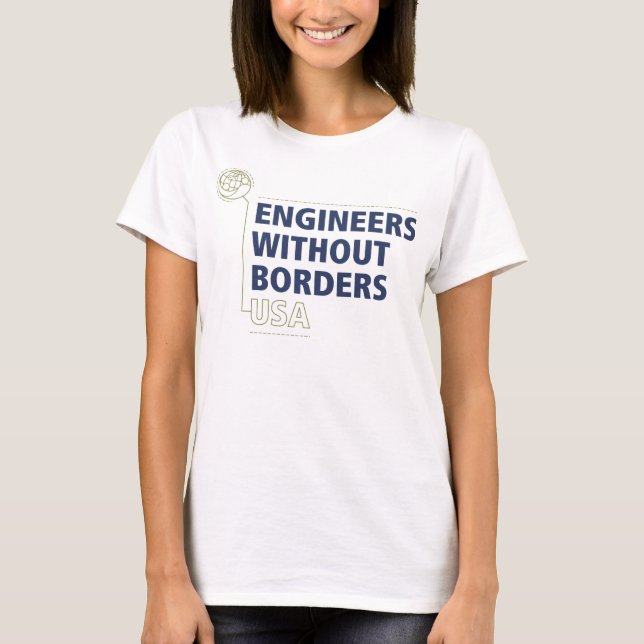 La camiseta de las mujeres de EWB-USA - blanco (Anverso)