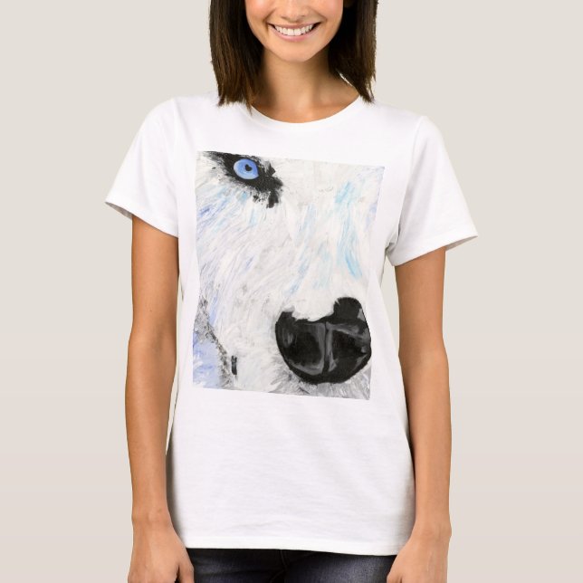 La camiseta de las mujeres de la cara del lobo (Anverso)