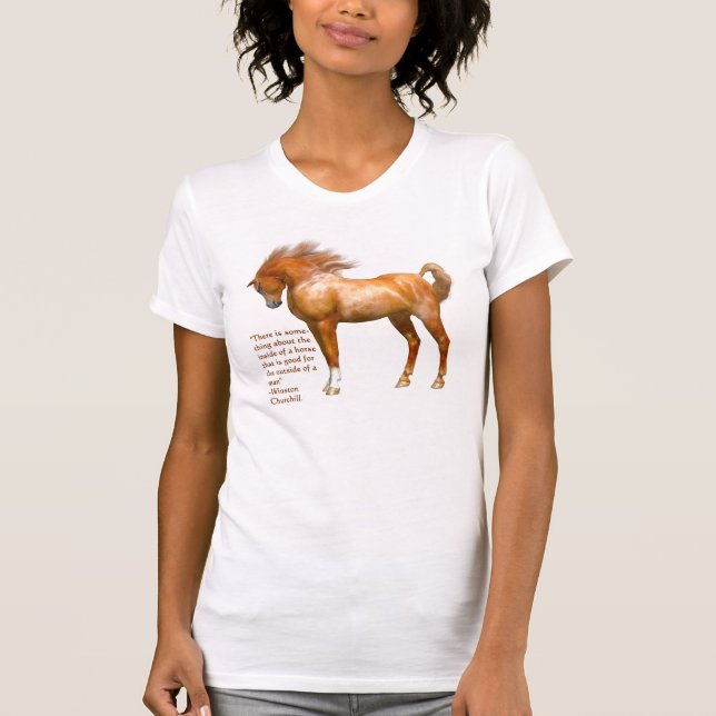La camiseta de las mujeres de la cita del caballo (Anverso)