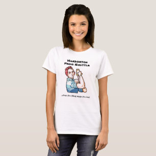 La camiseta de las mujeres de la lanzadera de la