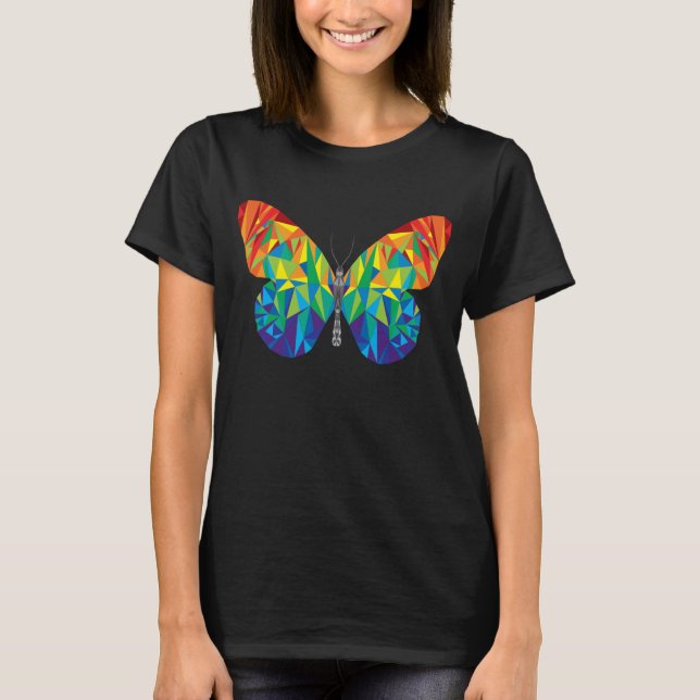 La camiseta de las mujeres de la mariposa de la (Anverso)