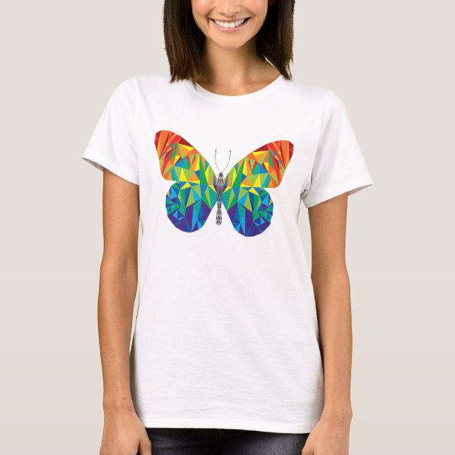 La camiseta de las mujeres de la mariposa de la (Anverso)