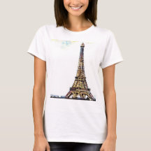 La camiseta de las mujeres de la torre Eiffel