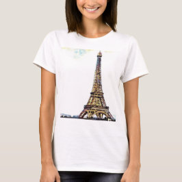 La camiseta de las mujeres de la torre Eiffel