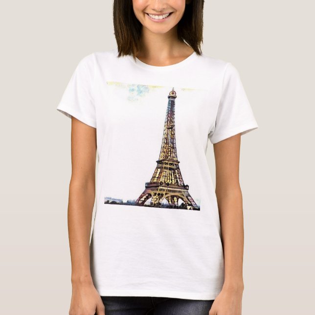 La camiseta de las mujeres de la torre Eiffel (Anverso)