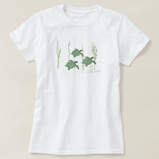 La camiseta de las mujeres de las tortugas de mar (Diseño del anverso)