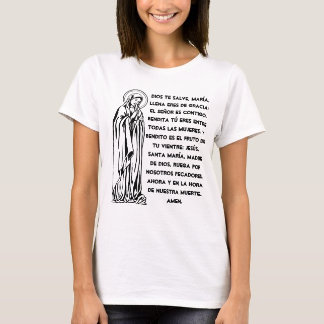 La camiseta de las mujeres de Maria del saludo del (Anverso)