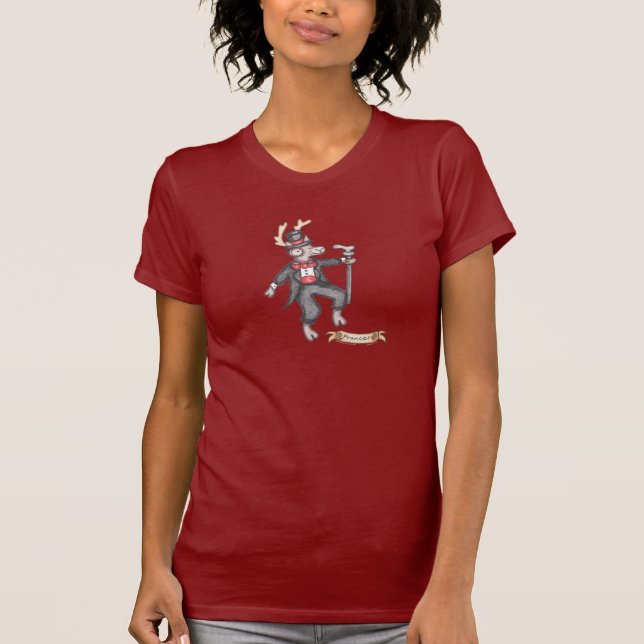 La camiseta de las mujeres de Prancer (arándano) (Anverso)