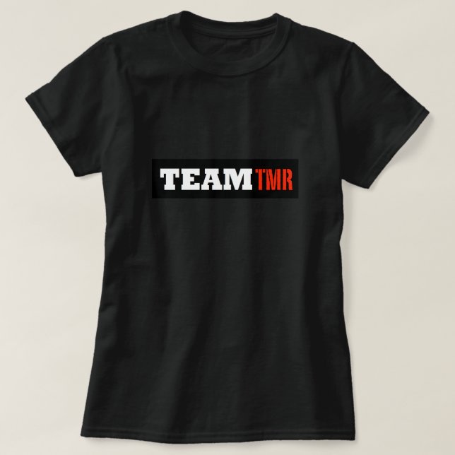 La camiseta de las mujeres de TeamTMR, disponible (Diseño del anverso)
