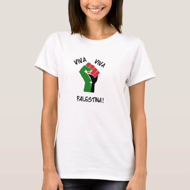 La camiseta de las mujeres de Viva Viva Palestina (Anverso)