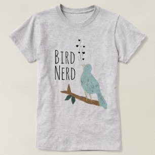 La camiseta de las mujeres del empollón del pájaro