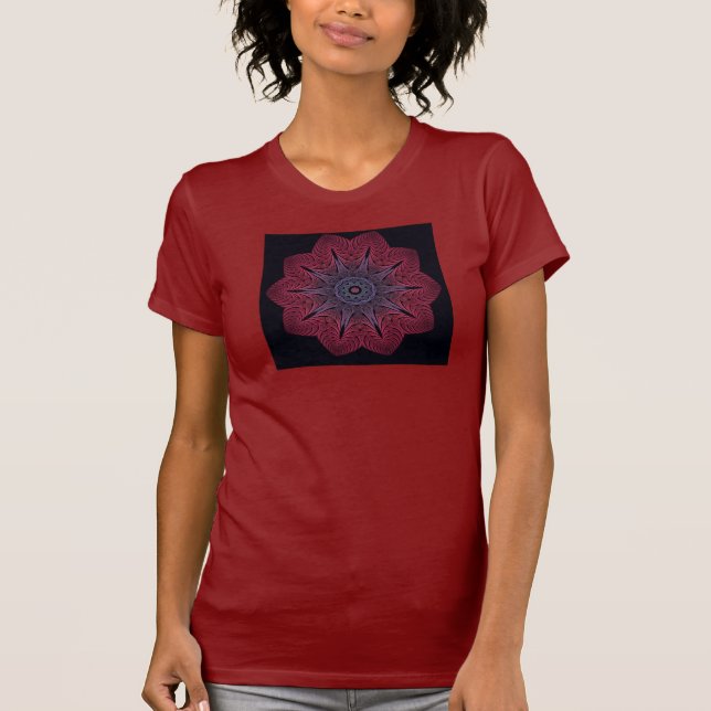 La camiseta de las mujeres del fractal (flor XZK (Anverso)