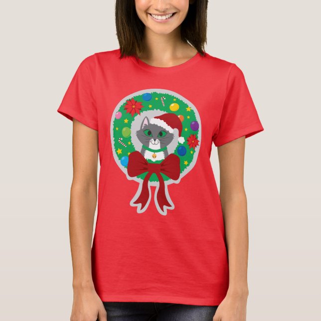 La camiseta de las mujeres del gato de la (Anverso)