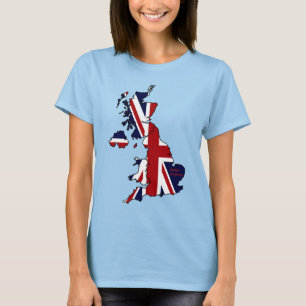 La camiseta de las mujeres del mapa de Reino Unido