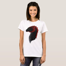 La camiseta de las mujeres del perfil del dragón