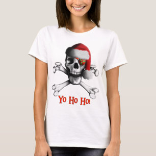 La camiseta de las mujeres del pirata del navidad